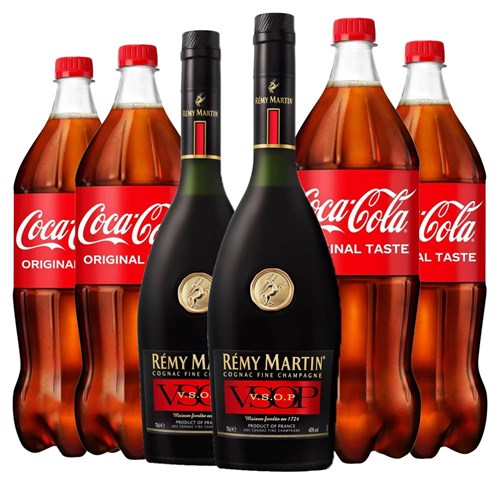 Case of 6 with Remy Martin VSOP Cognac 70cl and Coca-Cola Mixer Set